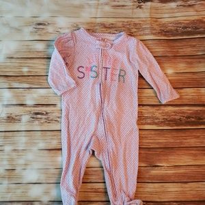 3-6M Footed Sleeper "Little Sister"